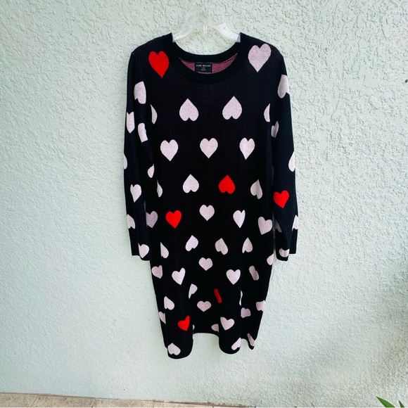 Lane Bryant 18 / 20 sheath dress heart pattern plus size midi valentines cutesy - Picture 1 of 9